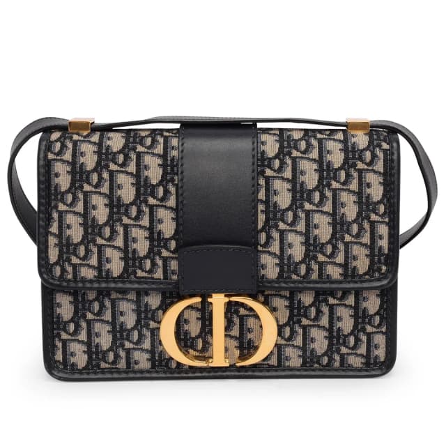 Dior Oblique Jacquard 30 Montaigne Flap Bag in Blue Leather from Blue Spinach, photo 1 of 1