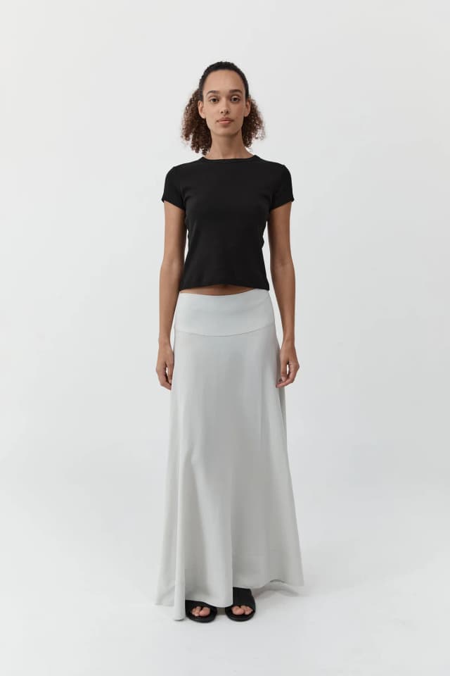 St Agni Fluid Circle Hem Skirt - Silver, image 1 of 1 from St. Agni