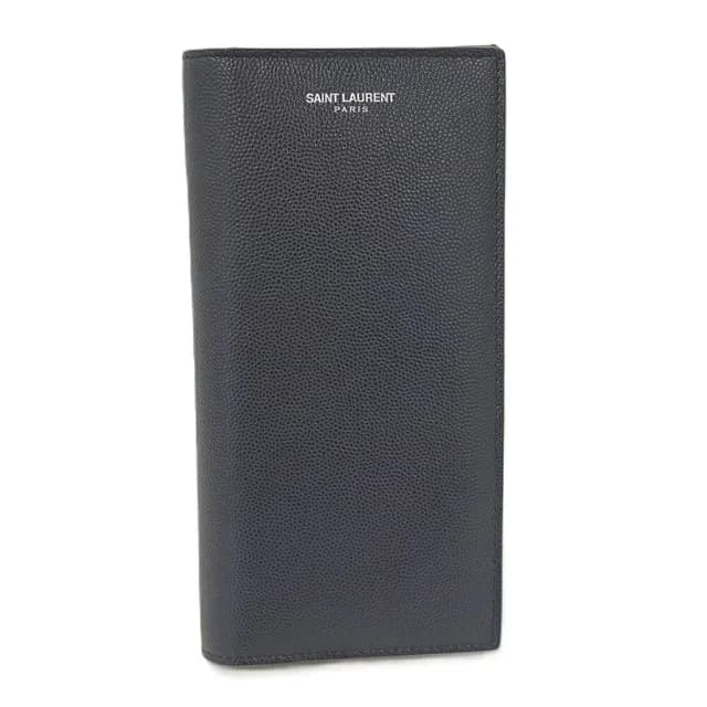 Saint Laurent Continental Wallet Bifold Logo Leather Navy in Navy Leather from The Reluxe, photo 1 of 1