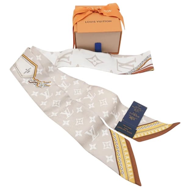 Louis Vuitton Bandeau BB Ultimate for Beige White Silk Gift Scarf in White Silk from The Reluxe, photo 1 of 1