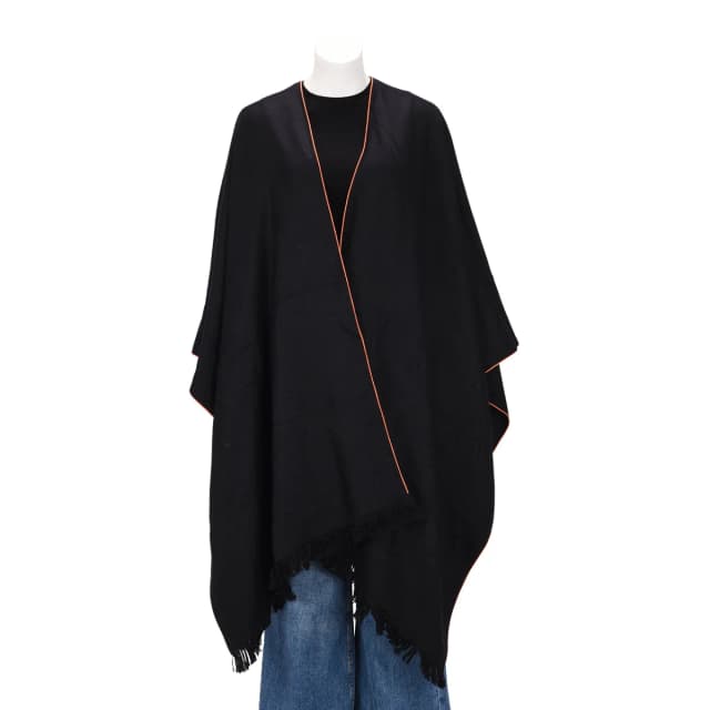 Hermès Petit H Libris Cape Shawl in Black Cashmere from Blue Spinach, photo 1 of 1