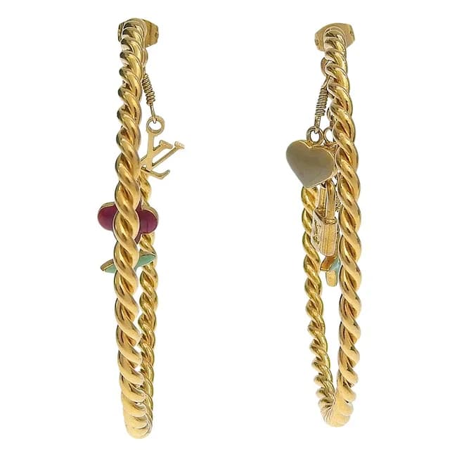 Louis Vuitton Creole All Sweet Monogram Gold Plated Earrings in Gold from The Reluxe, photo 1 of 1