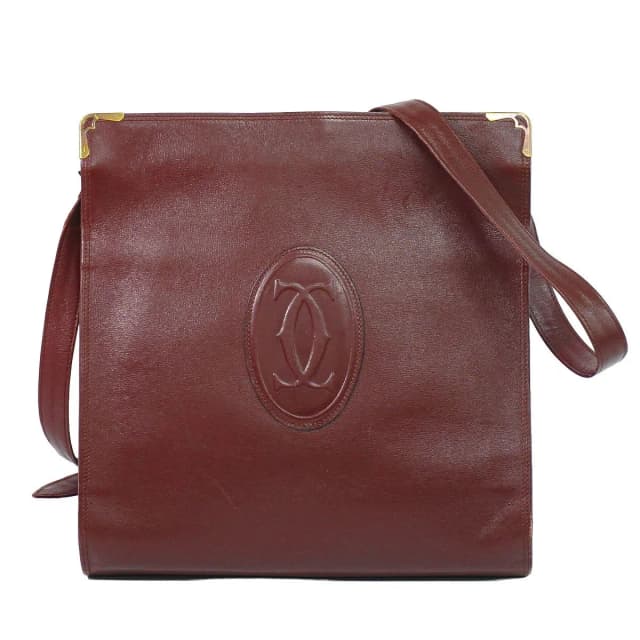 Cartier Must Line Shoulder Bag Leather Bordeaux in Burgundy Leather from The Reluxe, photo 1 of 1