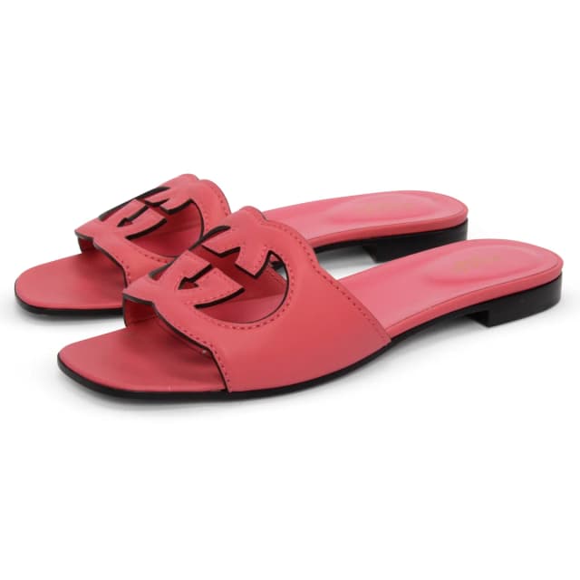 Gucci Interlocking G Slides 38 in Pink Calfskin from Blue Spinach, photo 1 of 1