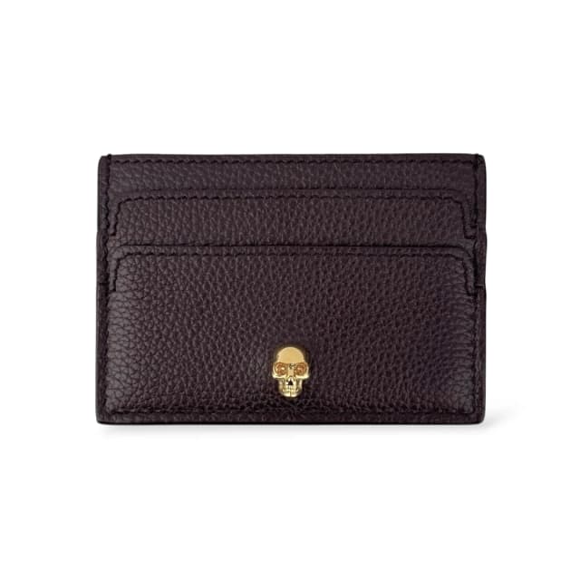 Alexander McQueen Skull Head Card Holder in Burgundy Leather from Designer Archives, photo 1 of 1