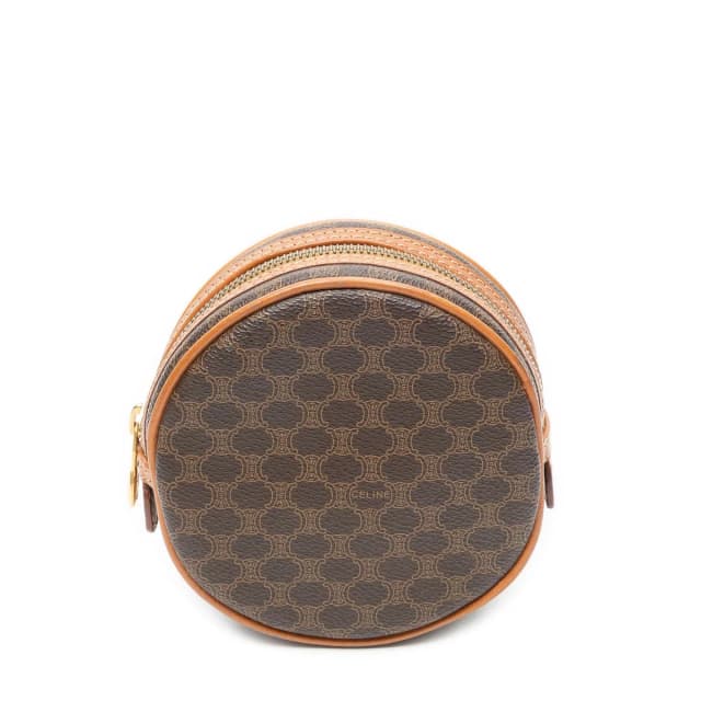 Celine Mini Round Pouch Brown Macadam Canvas in Brown Canvas from The Reluxe, photo 1 of 1