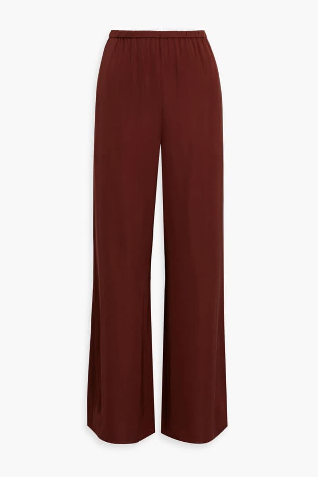 Diane von Furstenberg Gianna Charmeuse Wide-Leg Pants in Claret, image 1 of 1 from THE OUTNET