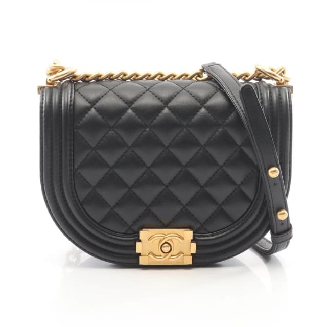 Chanel Shoulder Bag Boy Small Black Lambskin Chain in Black Lambskin from The Reluxe, photo 1 of 1