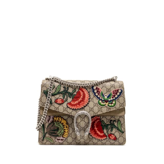 Gucci Medium Embroidered Dionysus Shoulder Bag GG Supreme Canvas/Leather Multicolour SHW in Canvas from EMIER, photo 1 of 1
