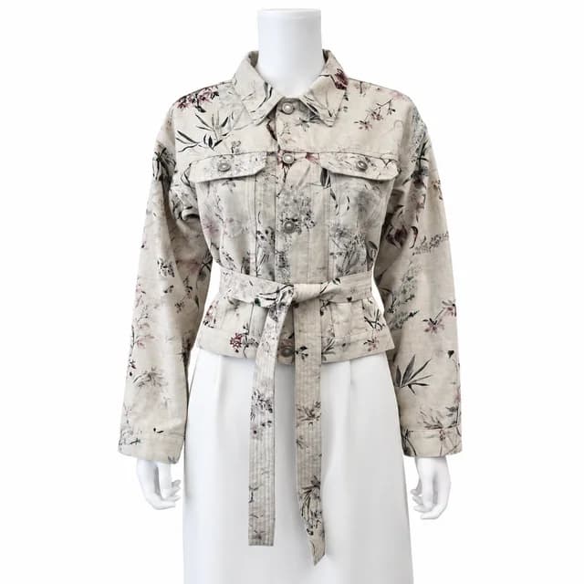 Dior Neutral Floral Print Denim Jacket in Denim from Clotheshorse Anonymous, photo 1 of 1