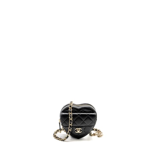 Chanel 22S Heart Belt Bag Lambskin Black LGHW in Black Lambskin from EMIER, photo 1 of 1