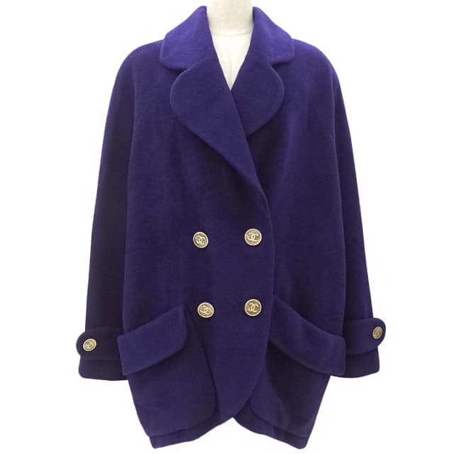 Chanel CC mark button coat purple from VINTAGE QOO TOKYO, photo 1 of 1