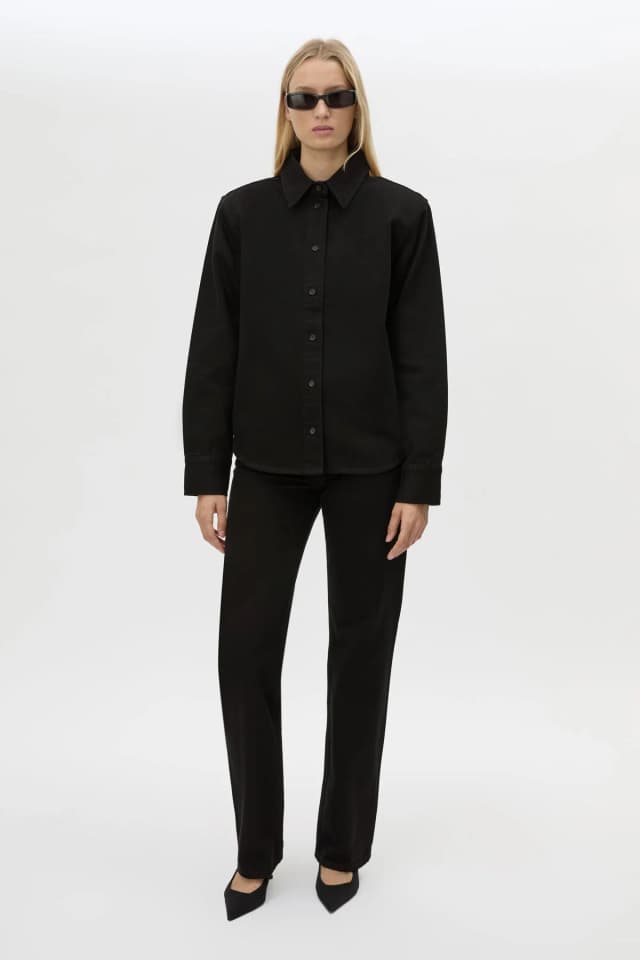 C&M CAMILLA AND MARC SALE Caden Denim Shirt in true black, image 1 of 1 from Camilla and Marc