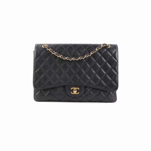 Chanel Maxi single Flap Quilted Caviar Black in Black Caviar leather from The Purse Affair, photo 1 of 1