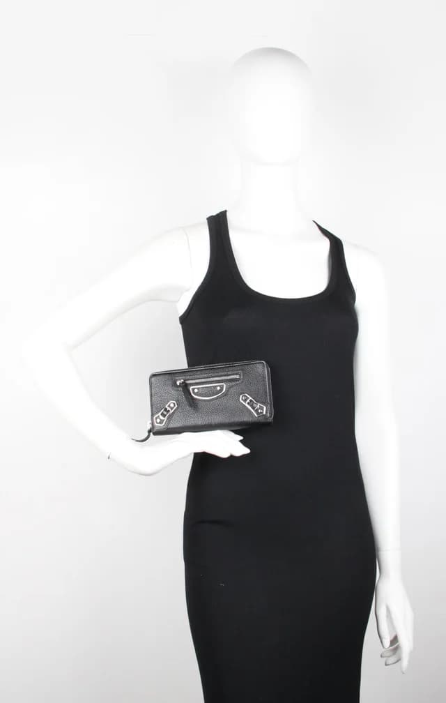Balenciaga City Wallet Zip ME, Black/Silver, image 1 of 1 from Cultstatus