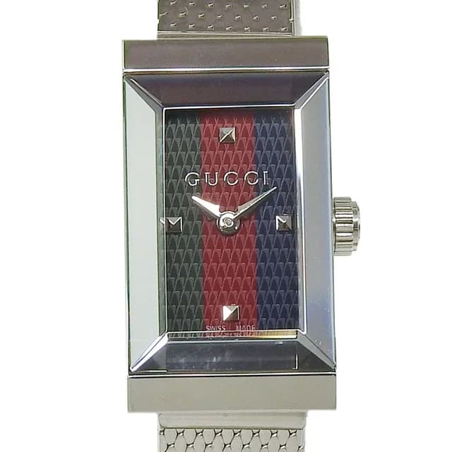 Gucci Frame Rectaregular Tricolor Stainless Steel Quartz Analog Display Green in Green from The Reluxe, photo 1 of 1