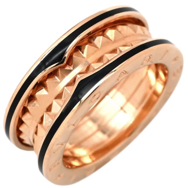 Bvlgari B.zero1 Ring Rock Band Black Pink Gold 53 18K in Black Ceramic from The Reluxe, photo 1 of 1