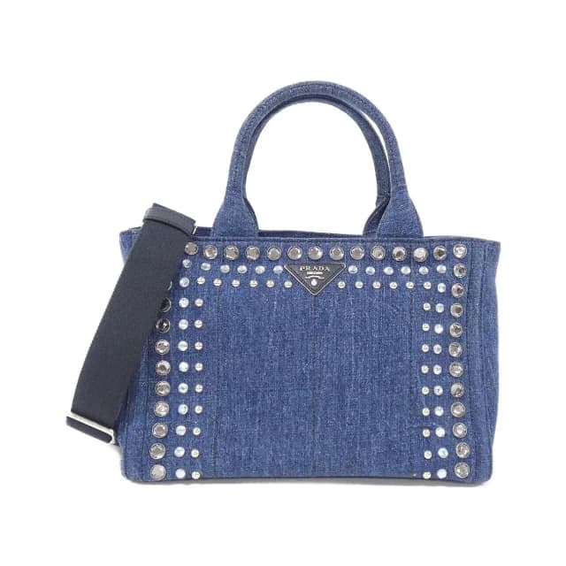 Prada Bag Handbag Silver in Silver Denim from The Reluxe, photo 1 of 1