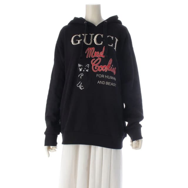 Gucci Logo Cat Hoodie Top Black in Black from The Reluxe, photo 1 of 1