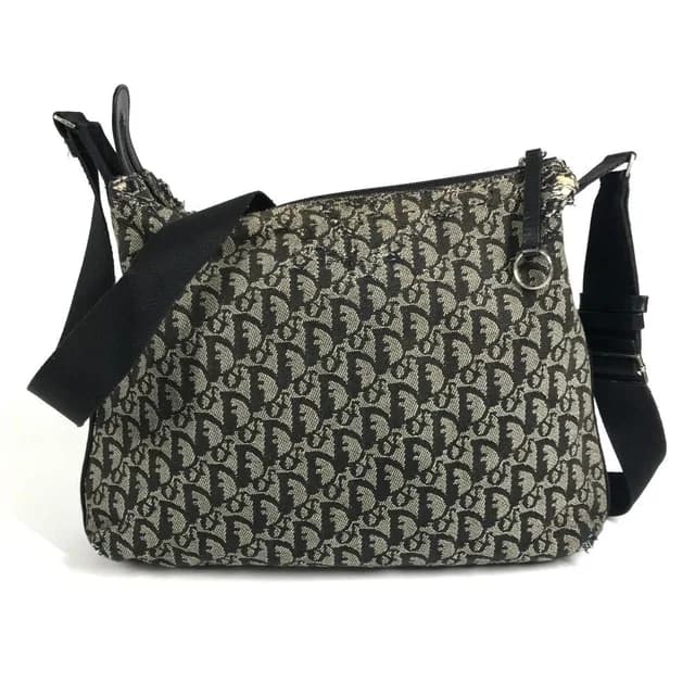 Dior Shoulder Bag Trotter Logo Leather Canvas Black in Black Canvas from The Reluxe, photo 1 of 1