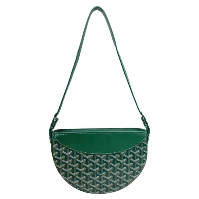 Goyard Hirondelle Monogram Chevron Canvas Shoulder Bag Green in Green Canvas from Dallas Designer Handbags, photo 1 of 1