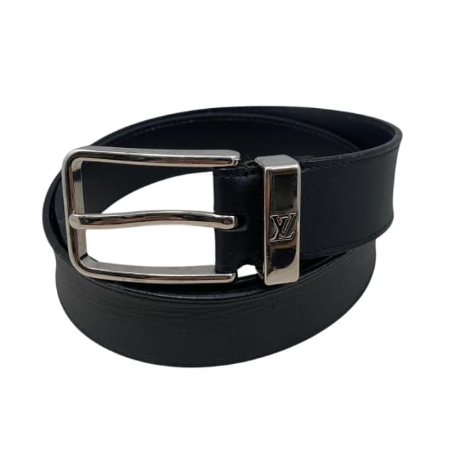 Belt Ceinture Pont Neuf Leather Noir Black LV Logo in Black Leather from The Reluxe, photo 1 of 1