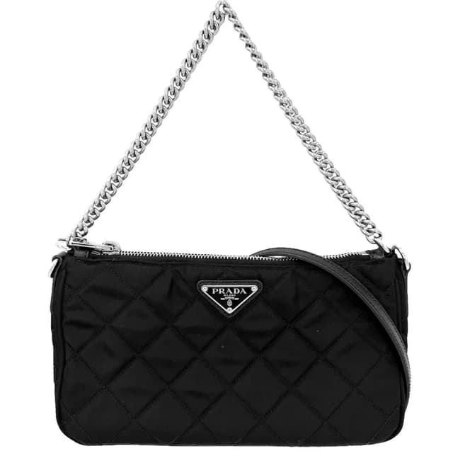 Prada 2-Way Quilted Handbag Shoulder Bag Crossbody Triangle Logo Nylon Leather in Nylon from The Reluxe, photo 1 of 1