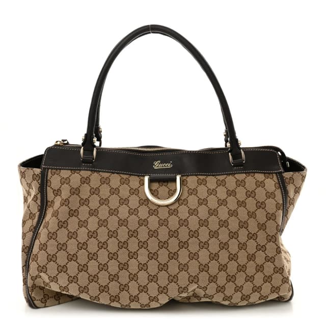 Gucci GG Monogram D Gold Tote Dark Brown Canvas Bag - Brown in Brown Canvas from H&T, photo 1 of 1