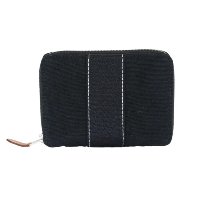 Hermès Deauville Perth PM Zip Around Bifold Wallet Canvas Black Silver in Black Canvas from The Reluxe, photo 1 of 1