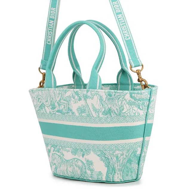 Dior Handbag Toile de Jouy Embroidery Panier Chapeau 2-Way in Canvas from The Reluxe, photo 1 of 1