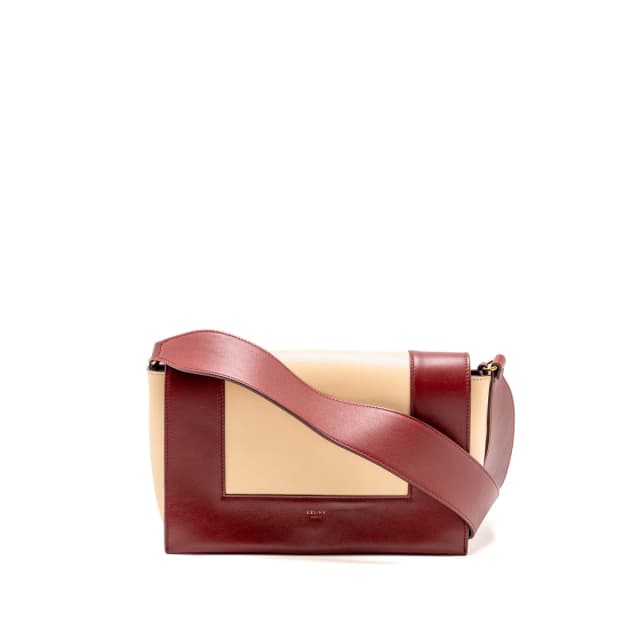 Celine Medium Frame Bag Calfskin Ruby Red / Beige GHW in Beige Calfskin from EMIER, photo 1 of 1