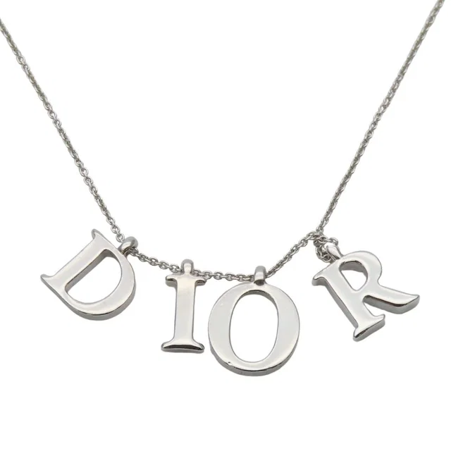 Dior Necklace Metal Silver Plated Logo in Silver from The Reluxe, photo 1 of 1