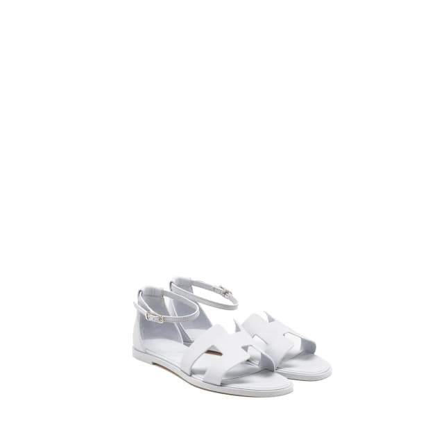 Hermès Size 39 Santorini Sandals Epsom Bleu Glacier SHW in Blue Epsom leather from EMIER, photo 1 of 1