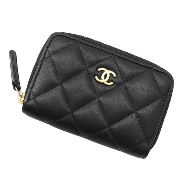 Chanel Coin Purse Classic Zip Quilted CC Logo Lambskin Wallet Black in Black Lambskin from The Reluxe, photo 1 of 1