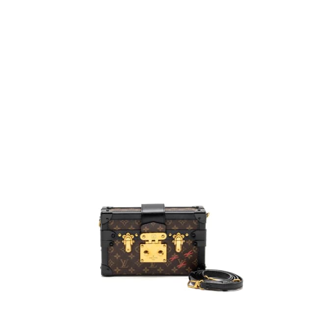 Louis Vuitton Petite Malle Monogram Canvas / Smooth Calfskin Brown / Black GHW in Black Calfskin from EMIER, photo 1 of 1