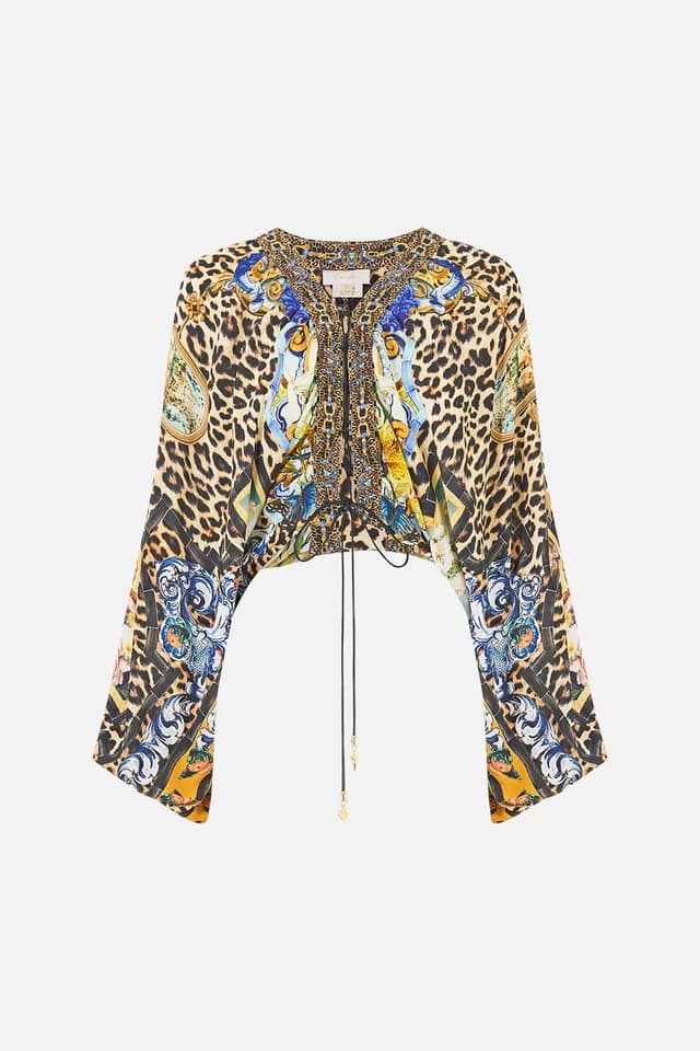 Camilla eBoutique LACE UP FRONT BLOUSON SLEEVE BLOUSE SEVILLIAN STYLE, image 1 of 1 from CAMILLA
