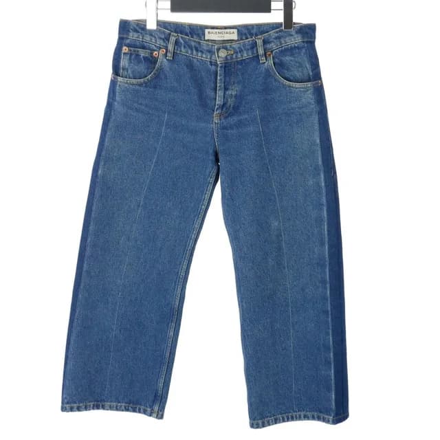Balenciaga Cropped Denim Pants Straight 36 Blue in Blue Denim from The Reluxe, photo 1 of 1
