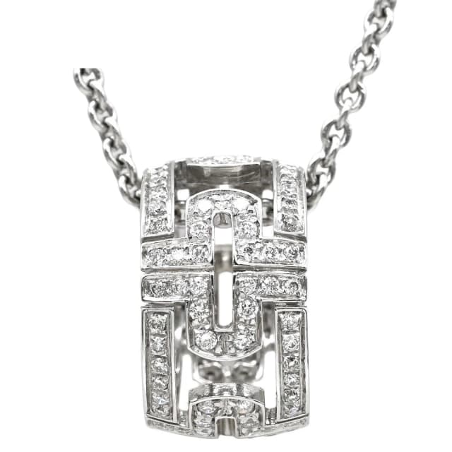 Bvlgari Necklace Open Parentesi Diamond White Gold Pendant 18K Full Pave in White from The Reluxe, photo 1 of 1