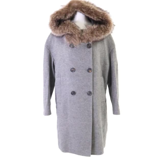 Brunello Cucinelli Cashmere Double Breasted Hooded Coat 40 in Cashmere from The Reluxe, photo 1 of 1