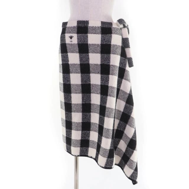 Dior Made Wool Alpaca Bee Embroidery Plaid Pattern Skirt in Wool from The Reluxe, photo 1 of 1