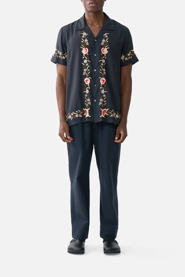 Camilla eBoutique EMBROIDERED SHORT SLEEVE CAMP COLLARED SHIRT DAUGHTERS OF DUENDE, image 1 of 1 from CAMILLA