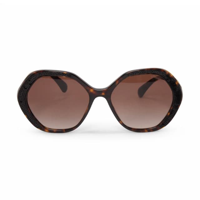 Chanel Sequin Trim Round Sunglasses in Havana from Blue Spinach, photo 1 of 1