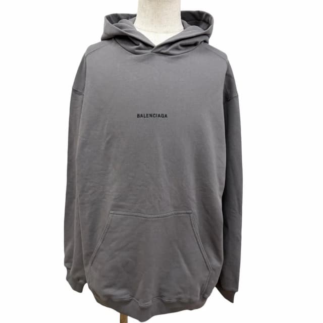 Balenciaga Logo Embroidery Pullover Sweatshirt Hoodie Gray in Grey from The Reluxe, photo 1 of 1