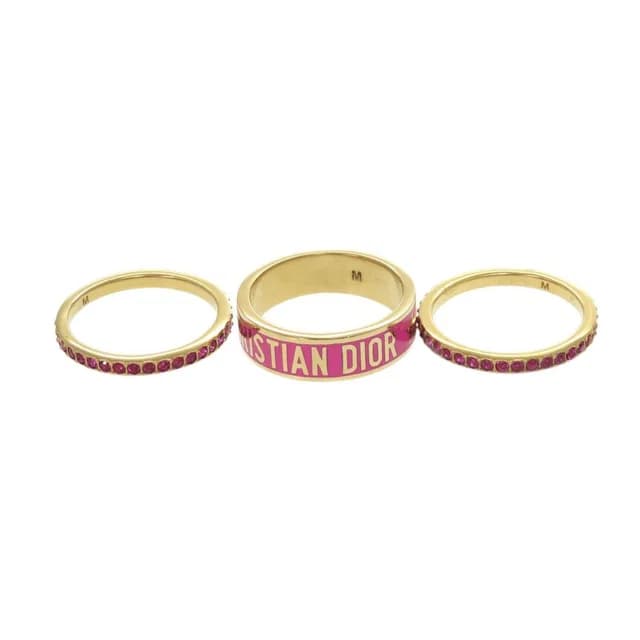 Dior Code Triple Strand Ring Metal Gold Pink in Pink from The Reluxe, photo 1 of 1