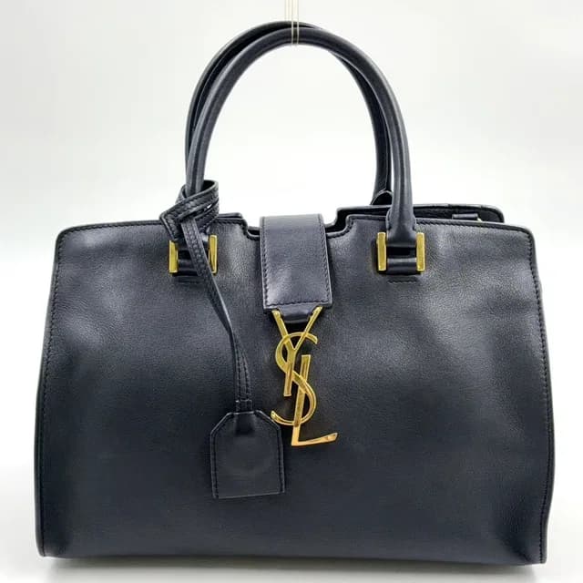 Saint Laurent Baby Cabas Calfskin Black Handbag Gold in Black Calfskin from The Reluxe, photo 1 of 1