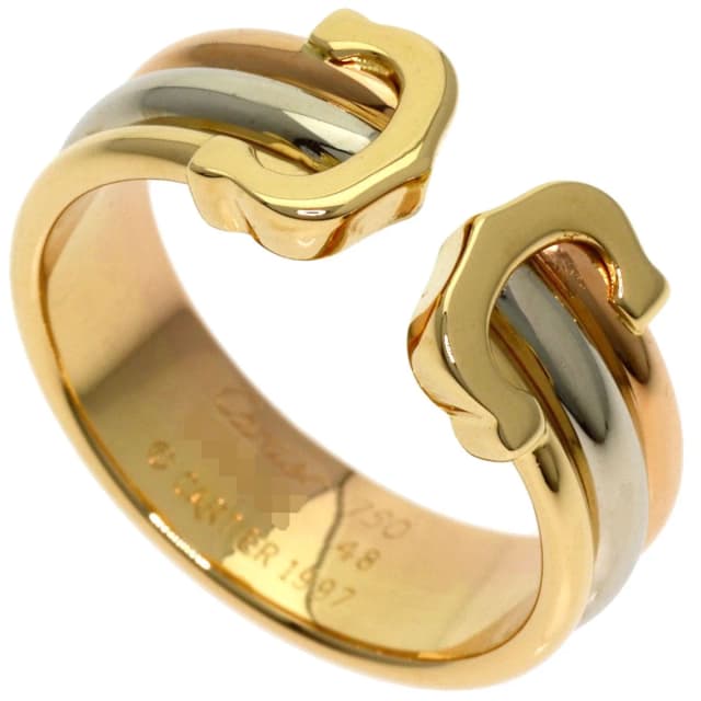 Cartier 2C SM 48 Ring 18K Yellow Gold 18K Pink White in White from The Reluxe, photo 1 of 1