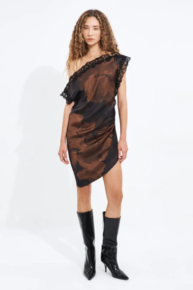 Aje Studio Hazel Lace Mini Dress in WINTER FLORAL, image 1 of 1 from Aje