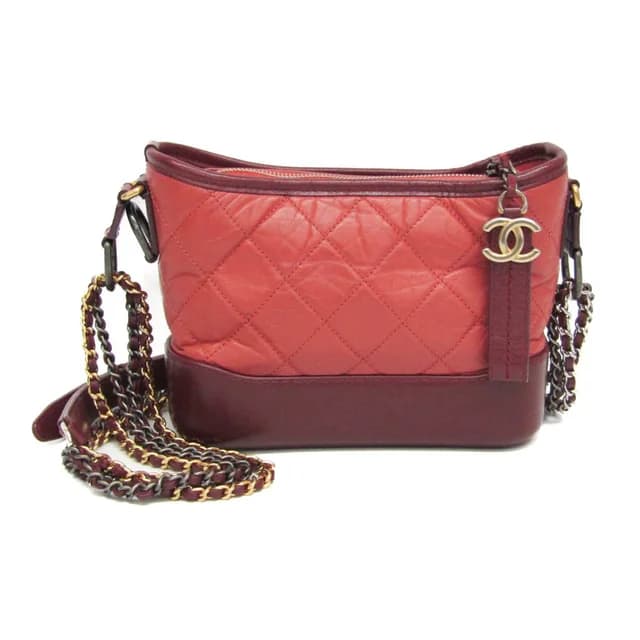 Gabrielle De Chanel Small Women's Leather Shoulder Bag Pink,Wine in Pink/Wine Leather from Elady, photo 1 of 1