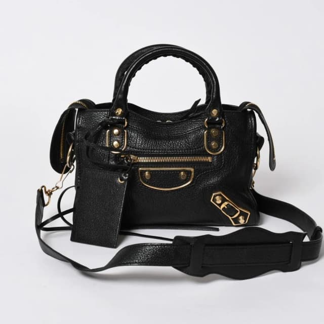 Balenciaga Classic Metallic Edge Mini City 2-Way Bag Leather Black in Black Leather from The Reluxe, photo 1 of 1