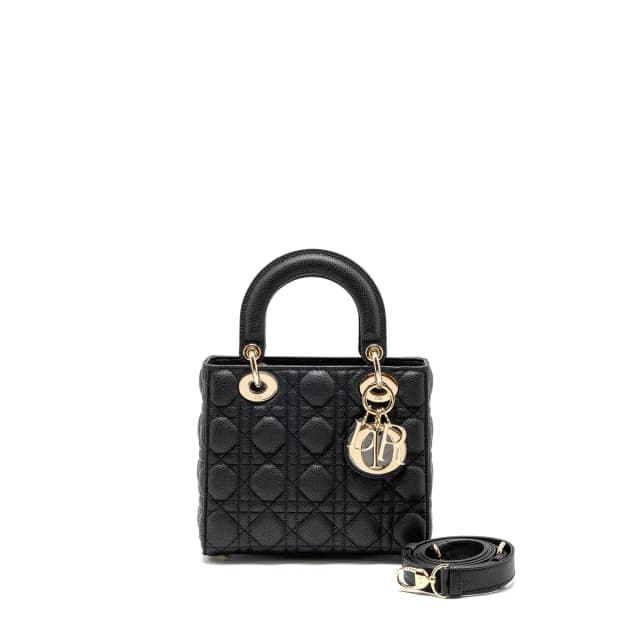Small Lady Dior Bag Grained Cannage Calfskin Black LGHW in Black Calfskin from EMIER, photo 1 of 1